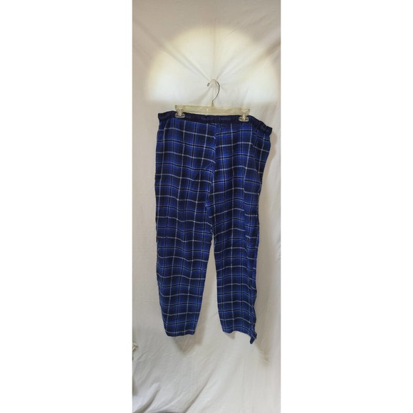 Perry Ellis Cotton Blue Plaid Lounge Sleep Pants Size 2X-Large - Picture 2 of 4